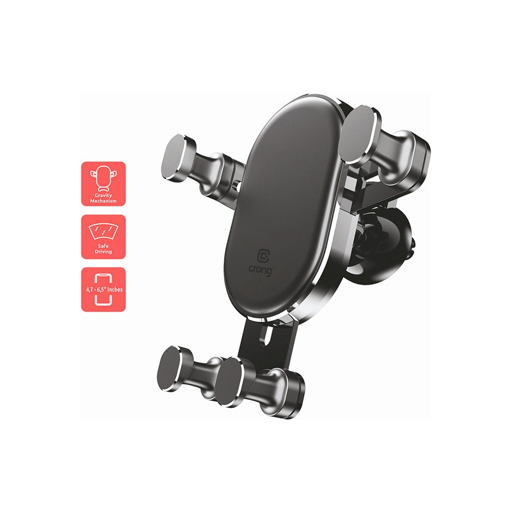 Hurtownia GSM - Autós tartó Crong Gravity Auto-Lock Autótartó 4,7 - 6,5 inch (fekete) - CRG198 - {ean13} - Hurt