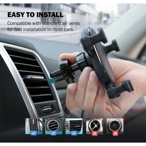 Hurtownia GSM - Autós tartó Crong Gravity Auto-Lock Autótartó 4,7 - 6,5 inch (fekete) - CRG198 - {ean13} - Hurt