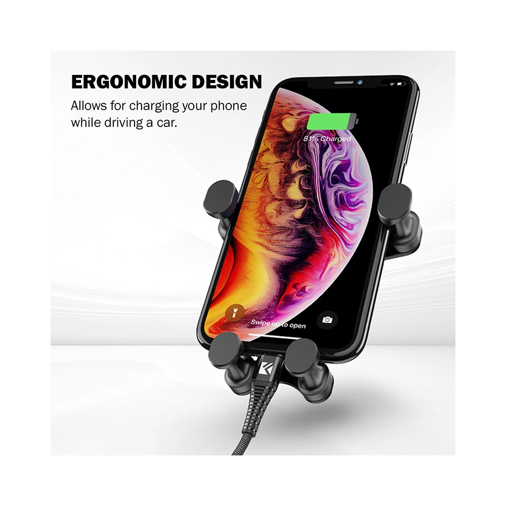 Hurtownia GSM - Uchwyt auto Crong Gravity Auto-Lock pentru telefon 4,7 - 6,5 inci (negru) - CRG198 - {ean13} - Hurt