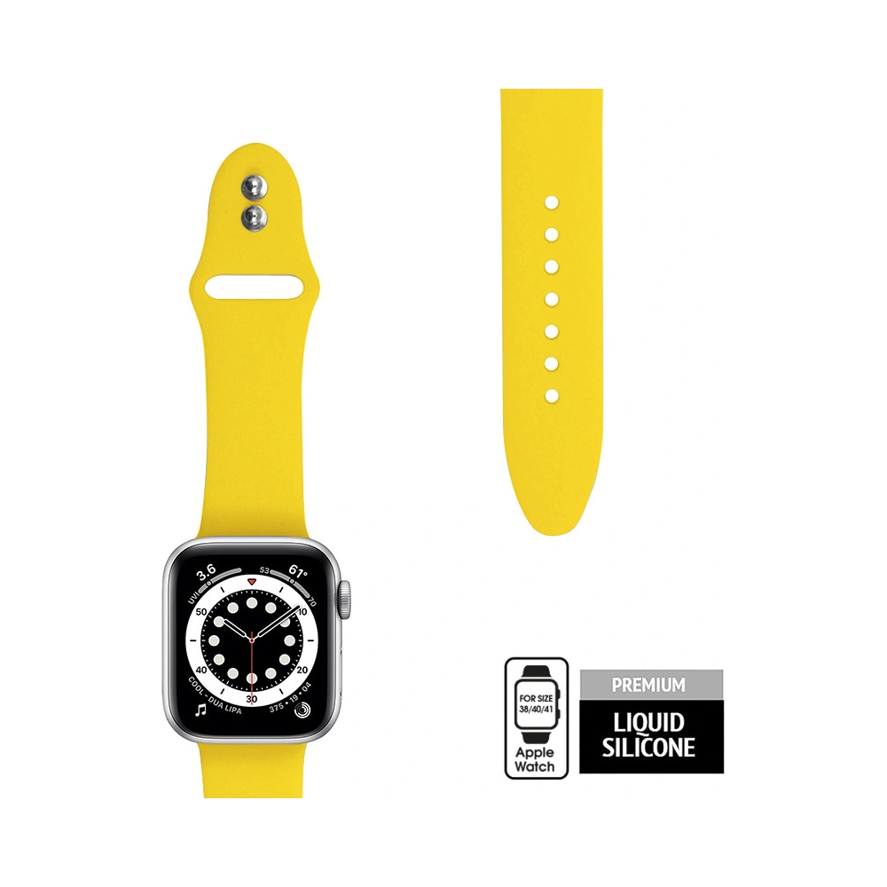 Pasek Crong Liquid Apple Watch 4/5/6/7/SE/8/9/10 40/41/42mm (žlutý)