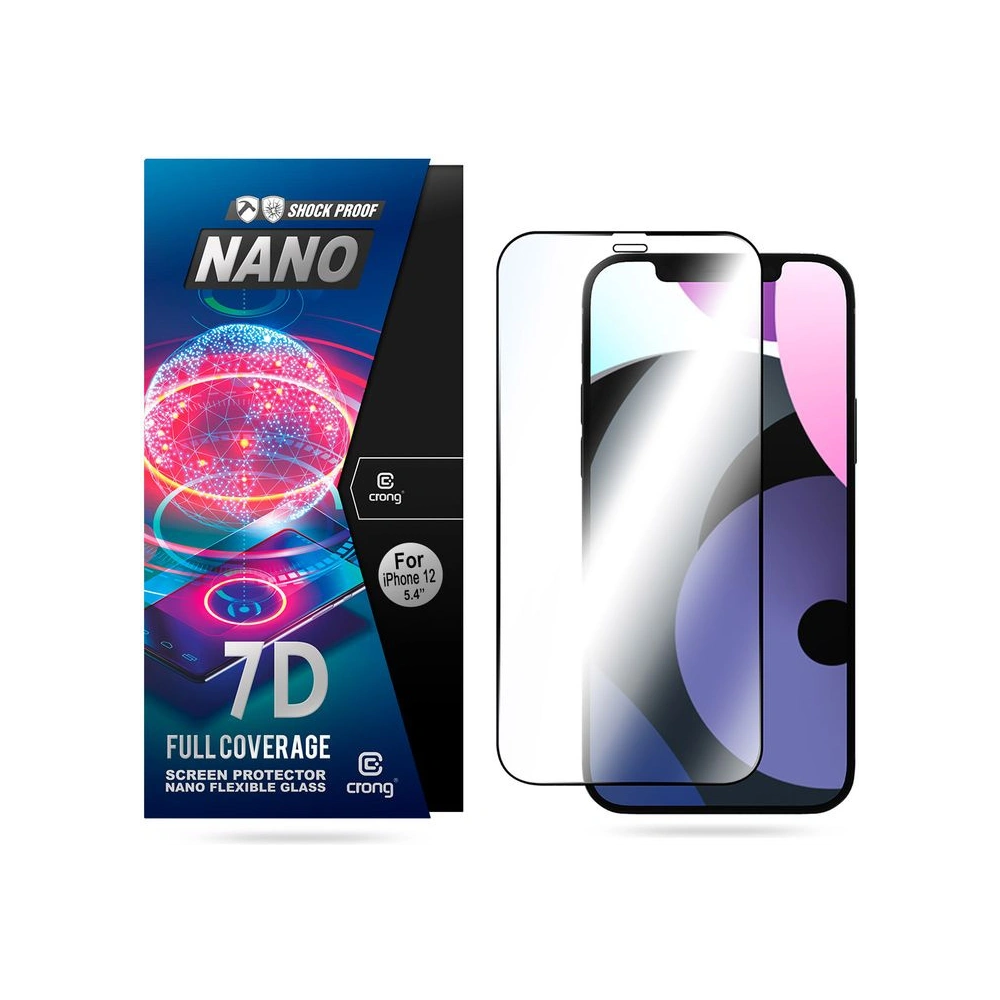 Hurtownia GSM - Hibrid üveg Crong 7D Nano Rugalmas Üveg Apple iPhone 12 mini - CRG238 - {ean13} - Hurt