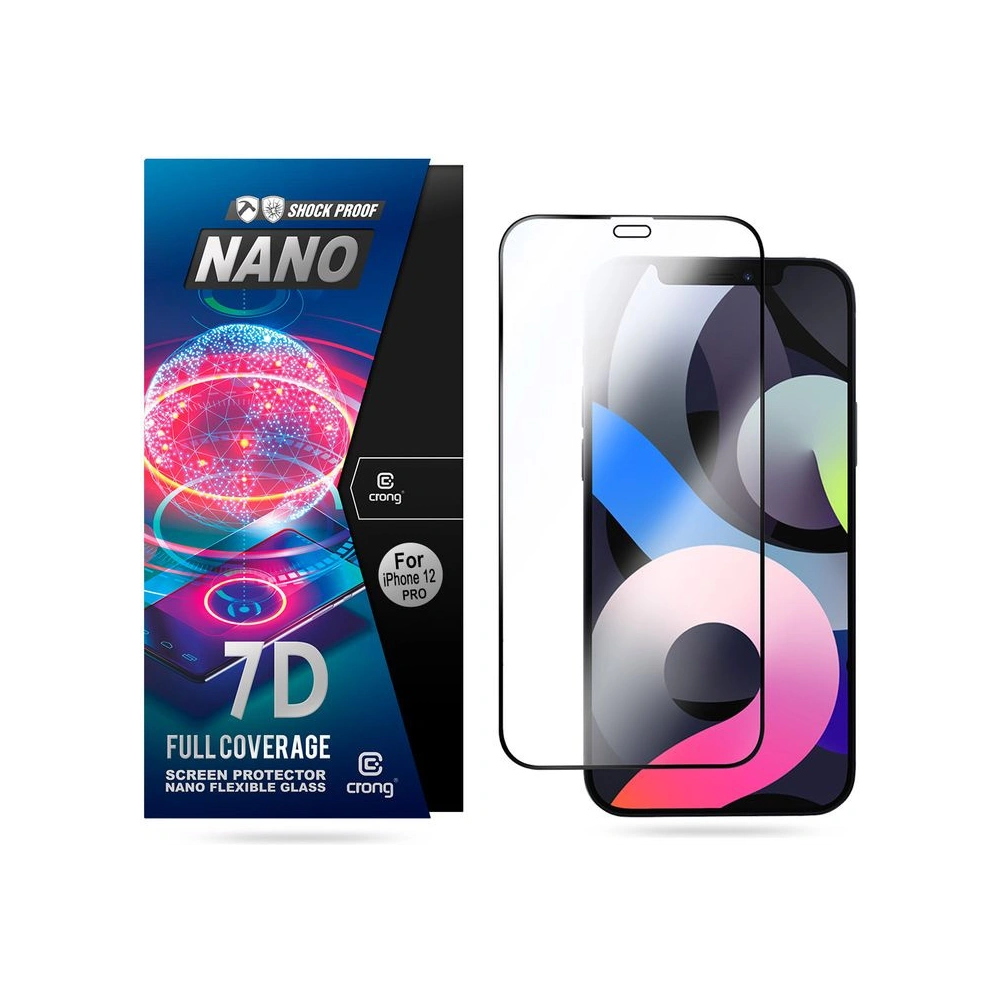 Hurtownia GSM - Hibrid üveg Crong 7D Nano Rugalmas Üveg Apple iPhone 12/12 Pro - CRG239 - {ean13} - Hurt