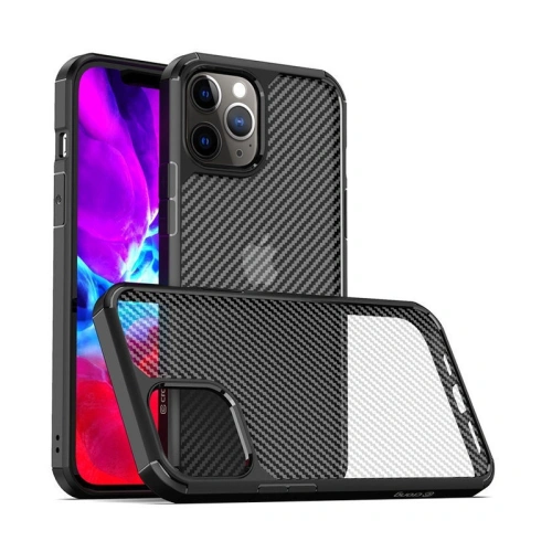 Etui Crong Hybrid Carbon Apple iPhone 12 mini (czarny)