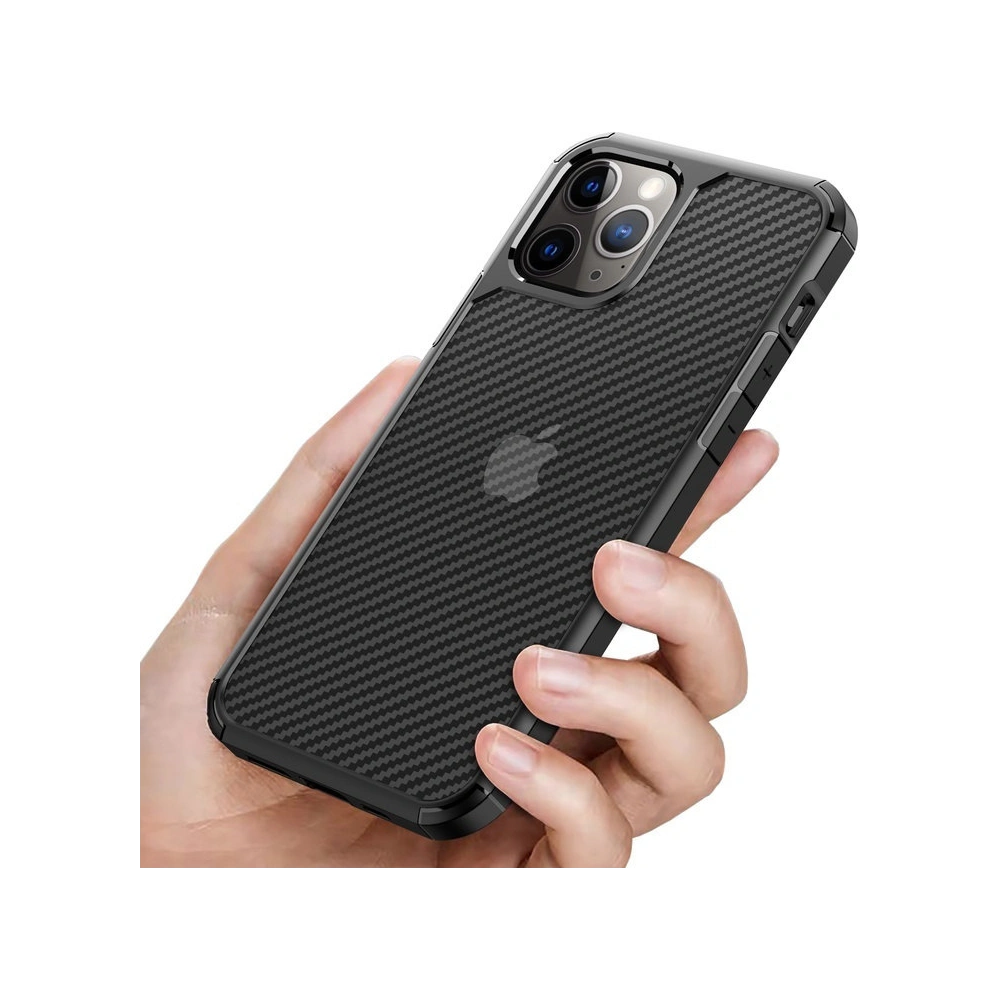 Etui Crong Hybrid Carbon Apple iPhone 12 mini (černý)