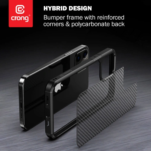 Etui Crong Hybrid Carbon Apple iPhone 12 mini (czarny)