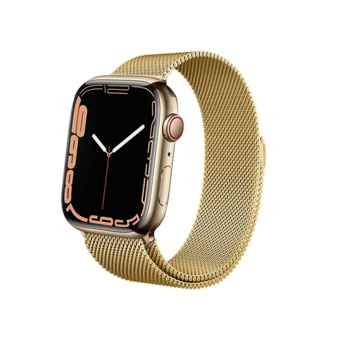 Bransoleta Crong Milano Steel Apple Watch 4/5/6/7/SE/8/9/Ultra 44/45/49mm (złoty)