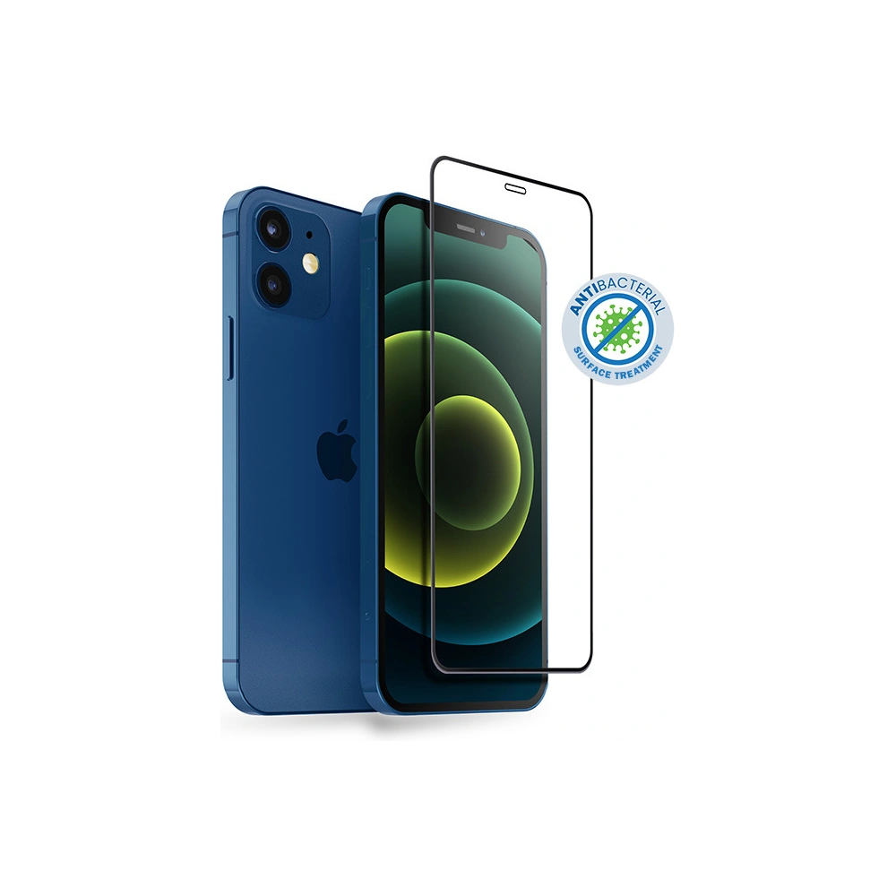 Hurtownia GSM - Gehärtetes Glas Crong Anti-Bakteriell 3D Rüstungs Glas Apple iPhone 12 mini + Installationsrahmen - CRG263 - {ean13} - Hurt