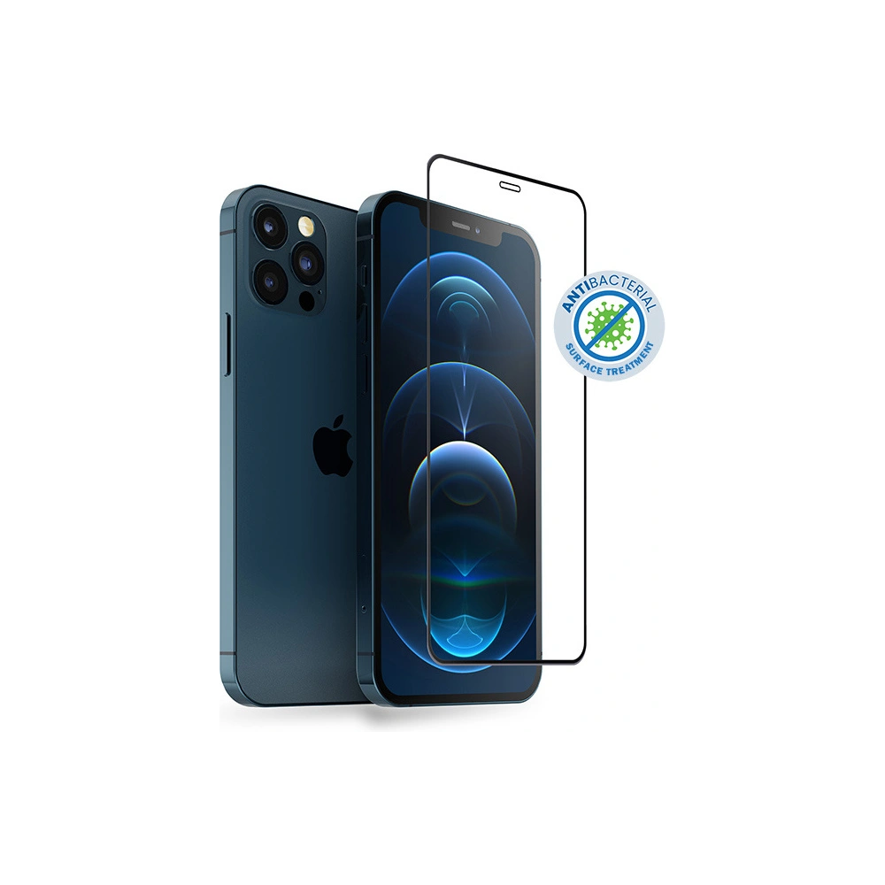 Hurtownia GSM - Tvrzené sklo Crong Anti-Bacterial 3D Armour Glass Apple iPhone 12/12 Pro + instalační rámeček - CRG264 - {ean13} - Hurt