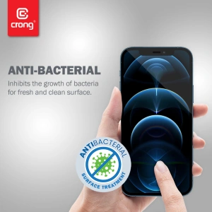 Hurtownia GSM - Tvrzené sklo Crong Anti-Bacterial 3D Armour Glass Apple iPhone 12 Pro Max + instalační rámeček - CRG265 - {ean13} - Hurt
