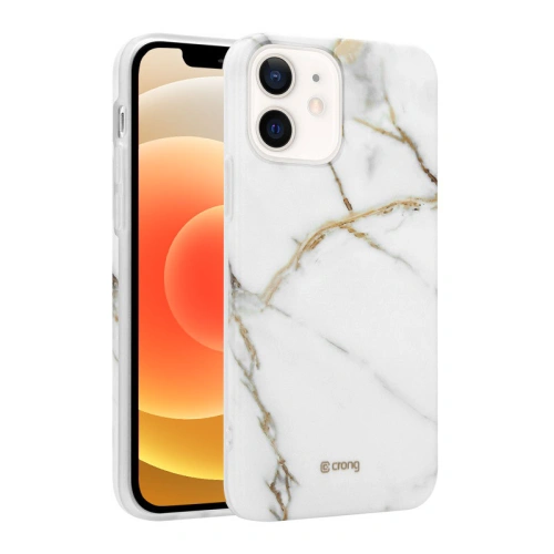Etui Crong Marble Case Apple iPhone 12 mini (biały)