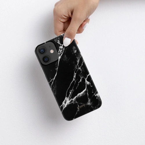 Etui Crong Marble Case Apple iPhone 12 mini (czarny)