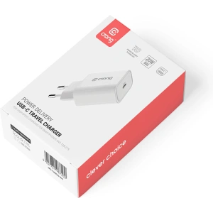 Ładowarka sieciowa Crong USB-C Travel Charger USB-C Power Delivery 20W (biały)