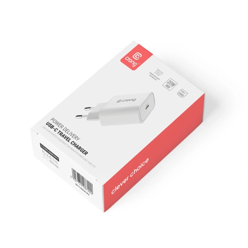 Ładowarka sieciowa Crong USB-C Travel Charger USB-C Power Delivery 20W (biały)