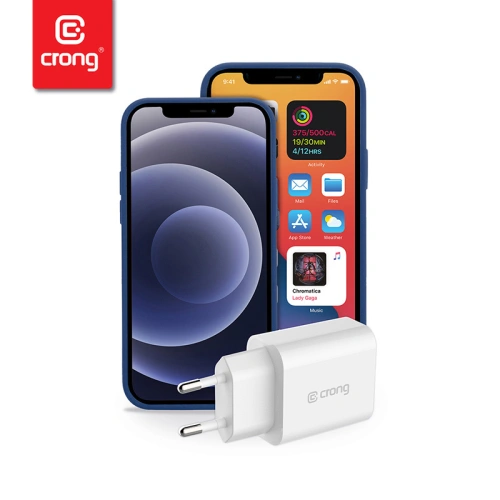 Ładowarka sieciowa Crong USB-C Travel Charger USB-C Power Delivery 20W (biały)
