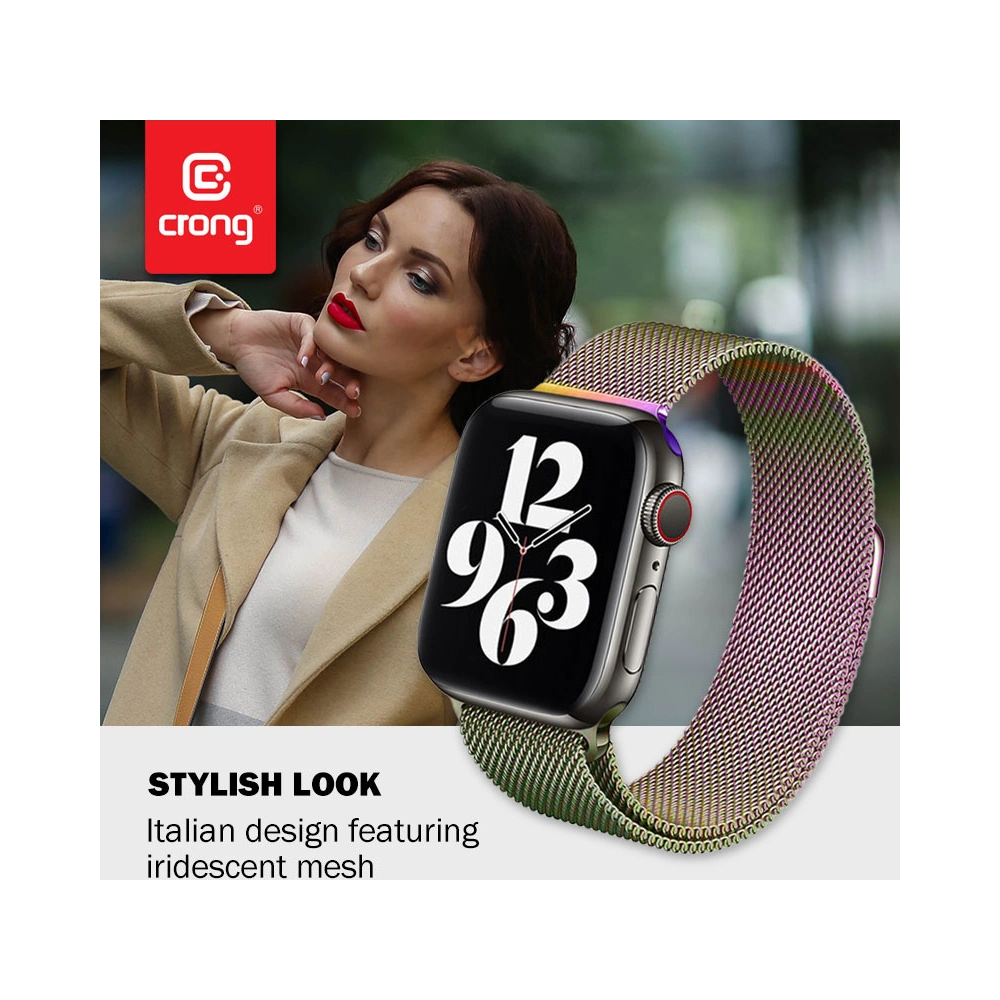 Brățara Crong Milano Steel Apple Watch 4/5/6/7/SE/8/9 40/41mm (opalizant)