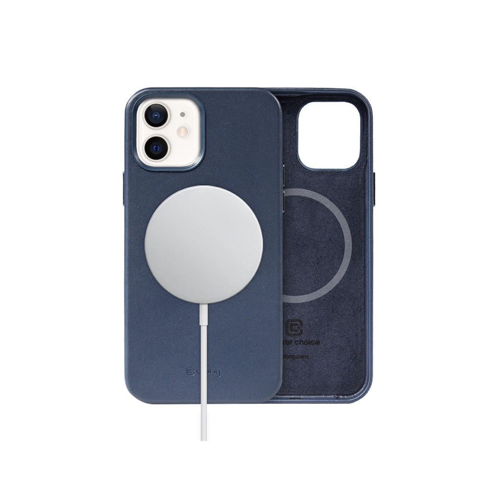 Hurtownia GSM - Etui Crong Essential Cover Magnetic MagSafe Apple iPhone 12/12 Pro (albastru închis) - CRG336 - {ean13} - Hurt
