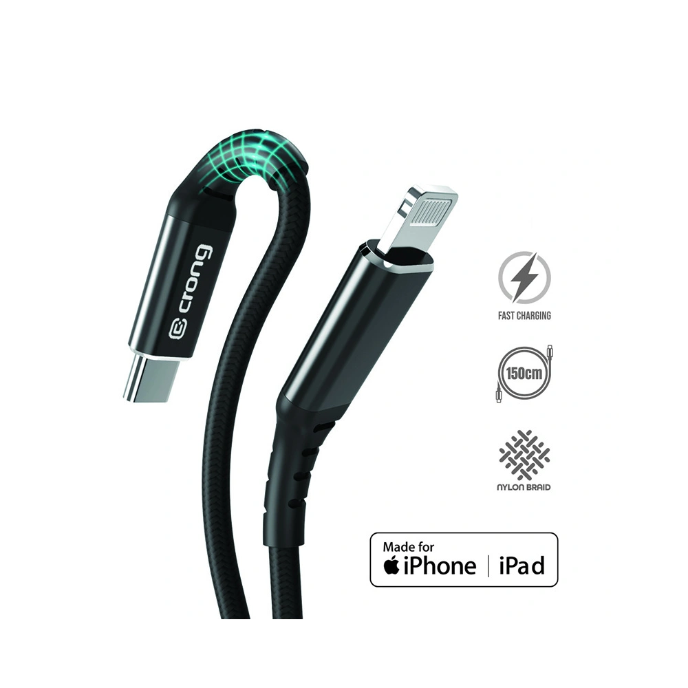 Hurtownia GSM - Kabel Crong Armor Link USB-C/Lightning MFi 150cm (schwarz) - CRG349 - {ean13} - Hurt
