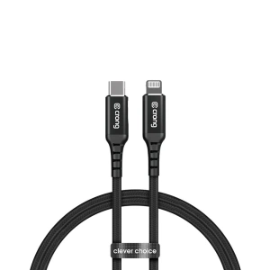 Kabel Crong Armor Link USB-C/Lightning MFi 150cm (schwarz)
