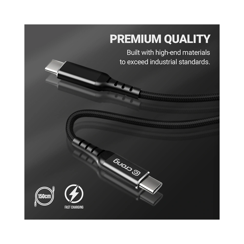Hurtownia GSM - Kabel Crong Armor Link USB-C/USB-C 60W 150cm (černý) - CRG350 - {ean13} - Hurt