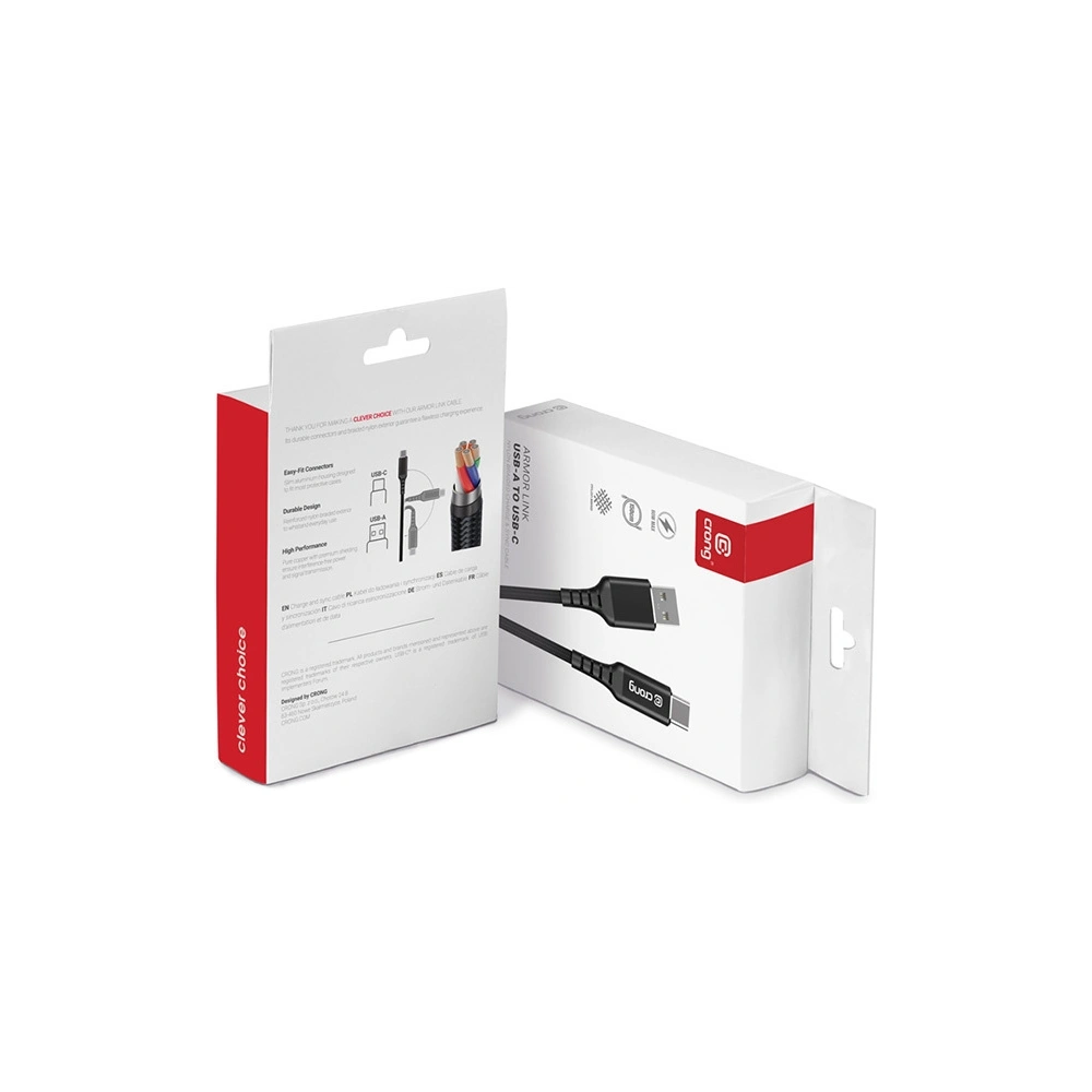 Hurtownia GSM - Kabel Crong Armor Link USB-A/USB-C 60W 150cm (černý) - CRG351 - {ean13} - Hurt