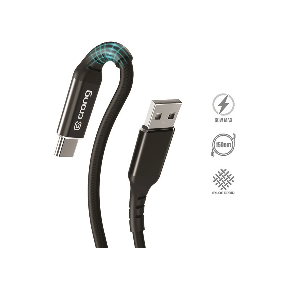 Hurtownia GSM - Kabel Crong Armor Link USB-A/USB-C 60W 150cm (černý) - CRG351 - {ean13} - Hurt