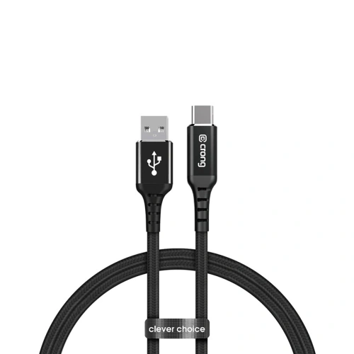 Kabel Crong Armor Link USB-A/USB-C 60W 150cm (czarny)