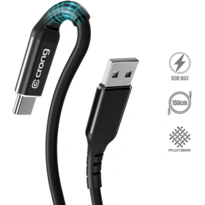 Hurtownia GSM - Kabel Crong Armor Link USB-A/USB-C 60W 150cm (czarny) - CRG351 - {ean13} - Hurt