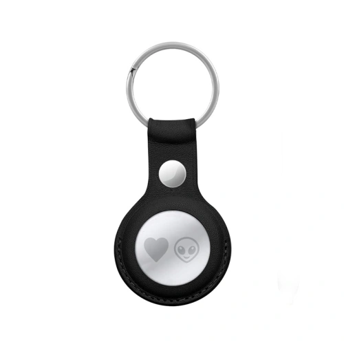 Brelok Crong Leather Case with Key Ring Apple AirTag (czarny)