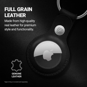 Wholesale Crong Leather Case with Key Ring Apple AirTag (black) - CRG352 - {ean13} - Hurt