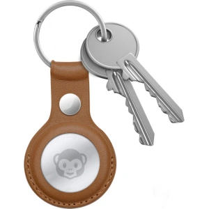 Wholesale Crong Leather Case with Key Ring Apple AirTag (brown) - CRG353 - {ean13} - Hurt