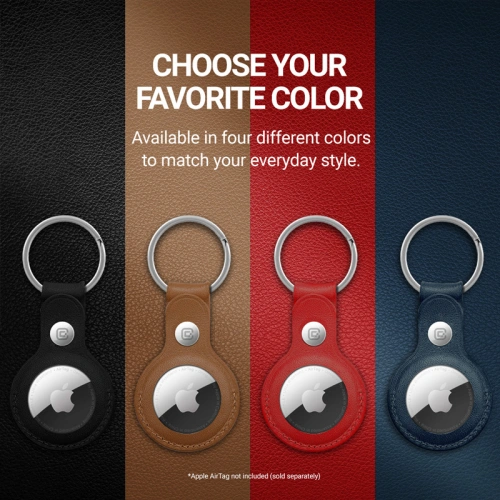 Brelok Crong Leather Case with Key Ring Apple AirTag (brązowy)