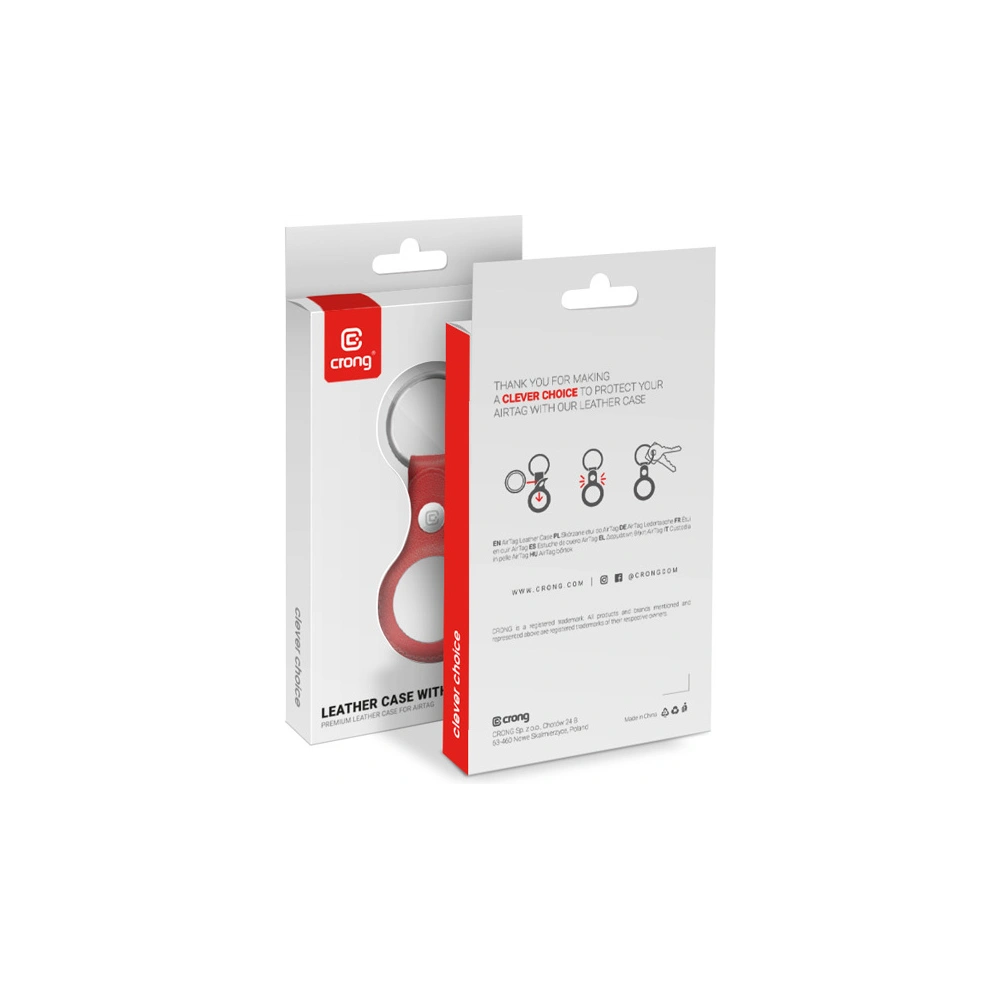 Hurtownia GSM - Brelok Crong bőrtok kulcskarikával Apple AirTag (piros) - CRG355 - {ean13} - Hurt
