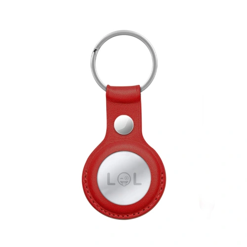 Brelok Crong Leather Case with Key Ring Apple AirTag (czerwony)