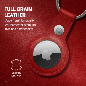 Wholesale Crong Leather Case with Key Ring Apple AirTag (red) - CRG355 - {ean13} - Hurt