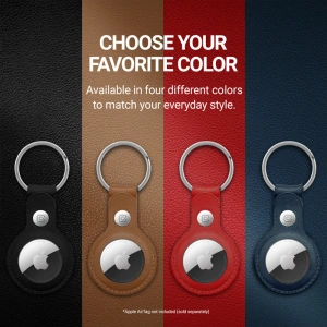 Wholesale Crong Leather Case with Key Ring Apple AirTag (red) - CRG355 - {ean13} - Hurt