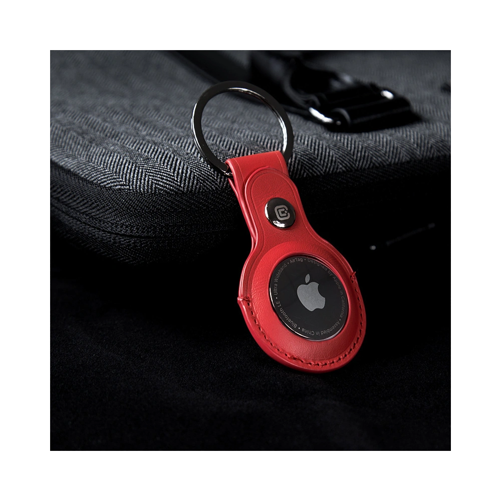 Hurtownia GSM - Brelok Crong Lederetui mit Schlüsselring Apple AirTag (rot) - CRG355 - {ean13} - Hurt