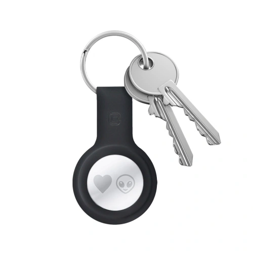 Brelok Crong Silicone Case with Key Ring Apple AirTag (czarny)