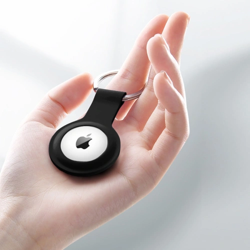 Brelok Crong Silicone Case with Key Ring Apple AirTag (czarny)
