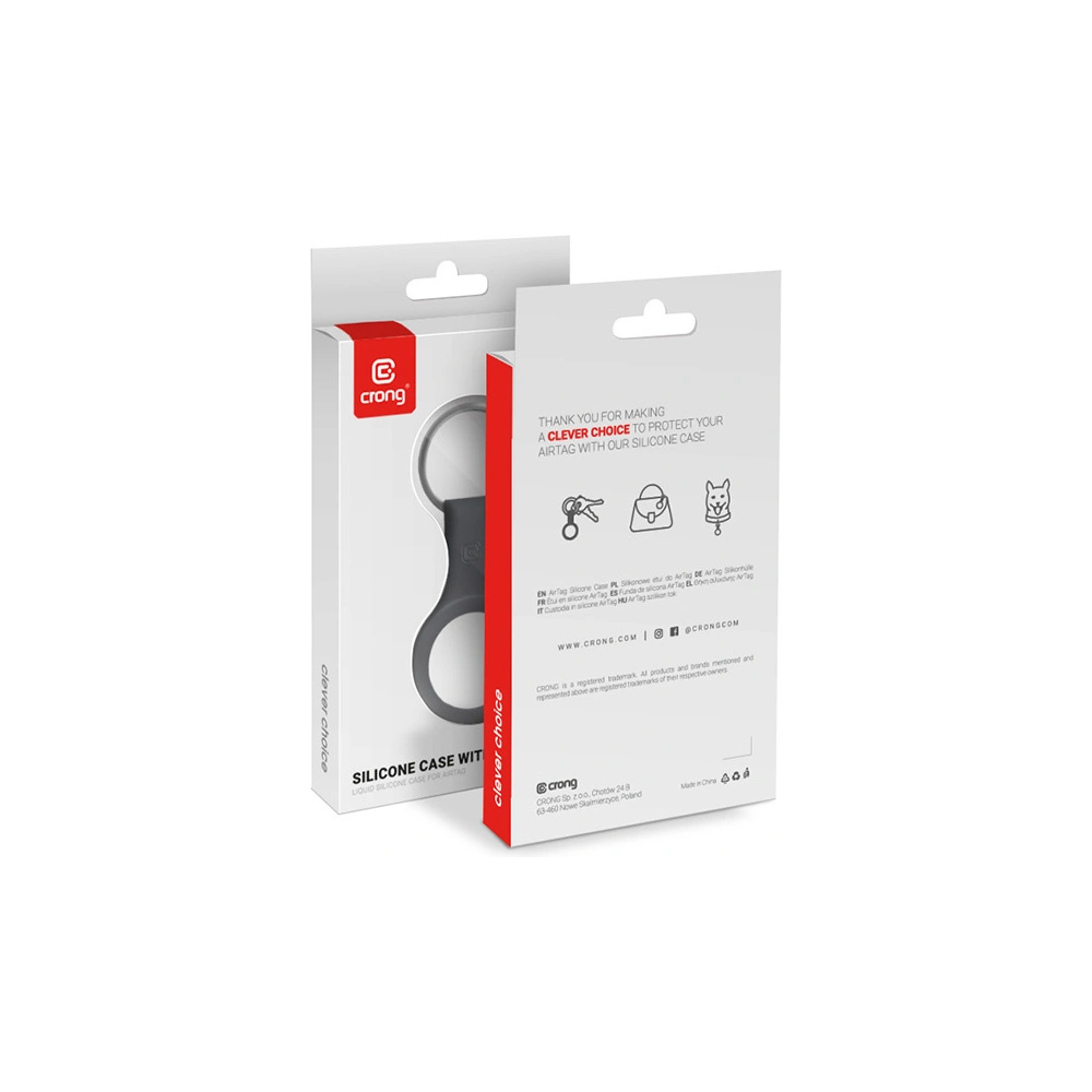Hurtownia GSM - Brelok Crong szilikon tok kulcstartóval Apple AirTag (fekete) - CRG356 - {ean13} - Hurt