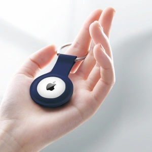 Wholesale Crong Silicone Case with Key Ring Apple AirTag (navy blue) - CRG357 - {ean13} - Hurt