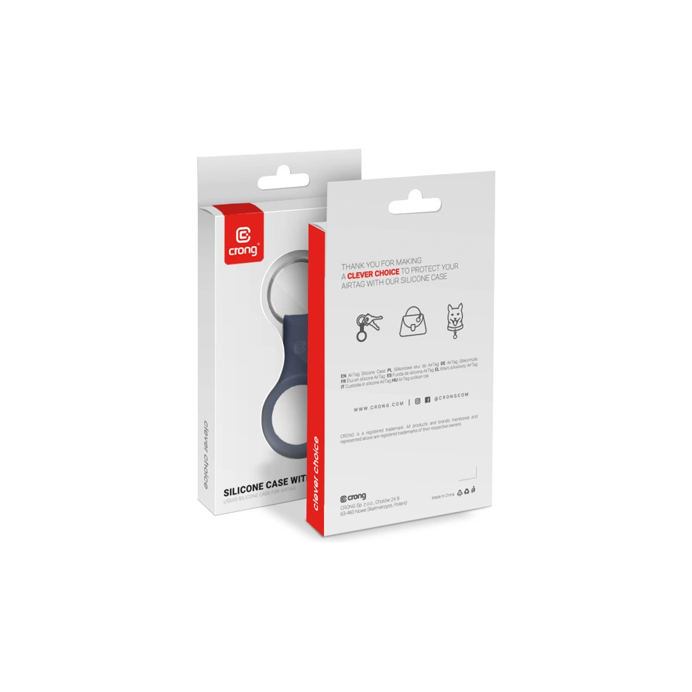 Hurtownia GSM - Breloc Crong Carcasă din silicon cu inel pentru chei Apple AirTag (bleumarin) - CRG357 - {ean13} - Hurt