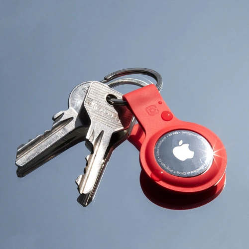 Brelok Crong Silicone Case with Key Ring Apple AirTag (czerwony)