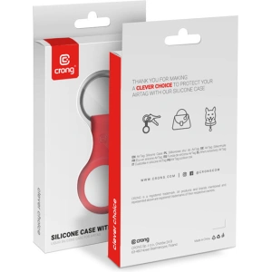 Wholesale Crong Silicone Case with Key Ring Apple AirTag (red) - CRG358 - {ean13} - Hurt