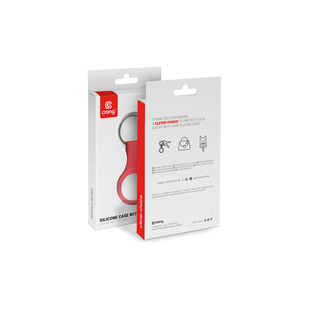 Hurtownia GSM - Brelok Crong silikonový kryt s klíčenkou Apple AirTag (červený) - CRG358 - {ean13} - Hurt