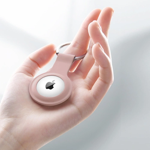 Brelok Crong Silicone Case with Key Ring Apple AirTag (piaskowy róż)