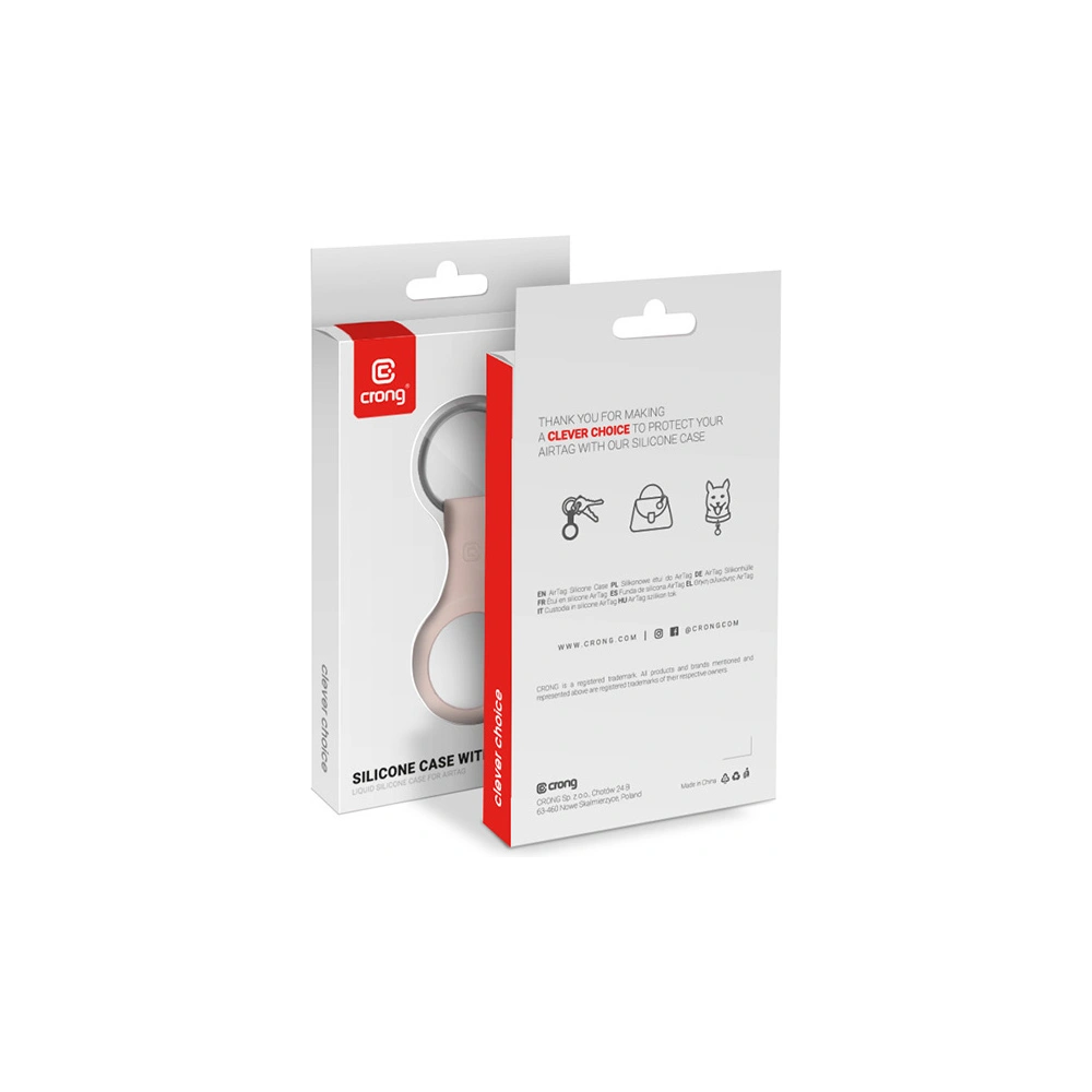 Hurtownia GSM - Brelok Crong Silikonhülle mit Schlüsselring Apple AirTag (sandrosa) - CRG359 - {ean13} - Hurt