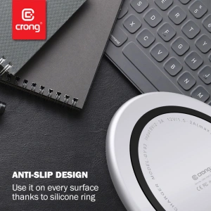 Hurtownia GSM - Vezeték nélküli töltő Crong PowerSpot Gyors Vezeték nélküli Töltő Qi 15W USB-C (Shadow Black) - CRG364 - {ean13} - Hurt