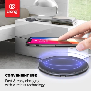 Hurtownia GSM - Vezeték nélküli töltő Crong PowerSpot Gyors Vezeték nélküli Töltő Qi 15W USB-C (Shadow Black) - CRG364 - {ean13} - Hurt