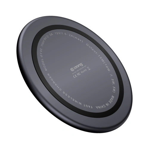 Ładowarka bezprzewodowa Crong PowerSpot Fast Wireless Charger Qi 15W USB-C (Shadow Black)