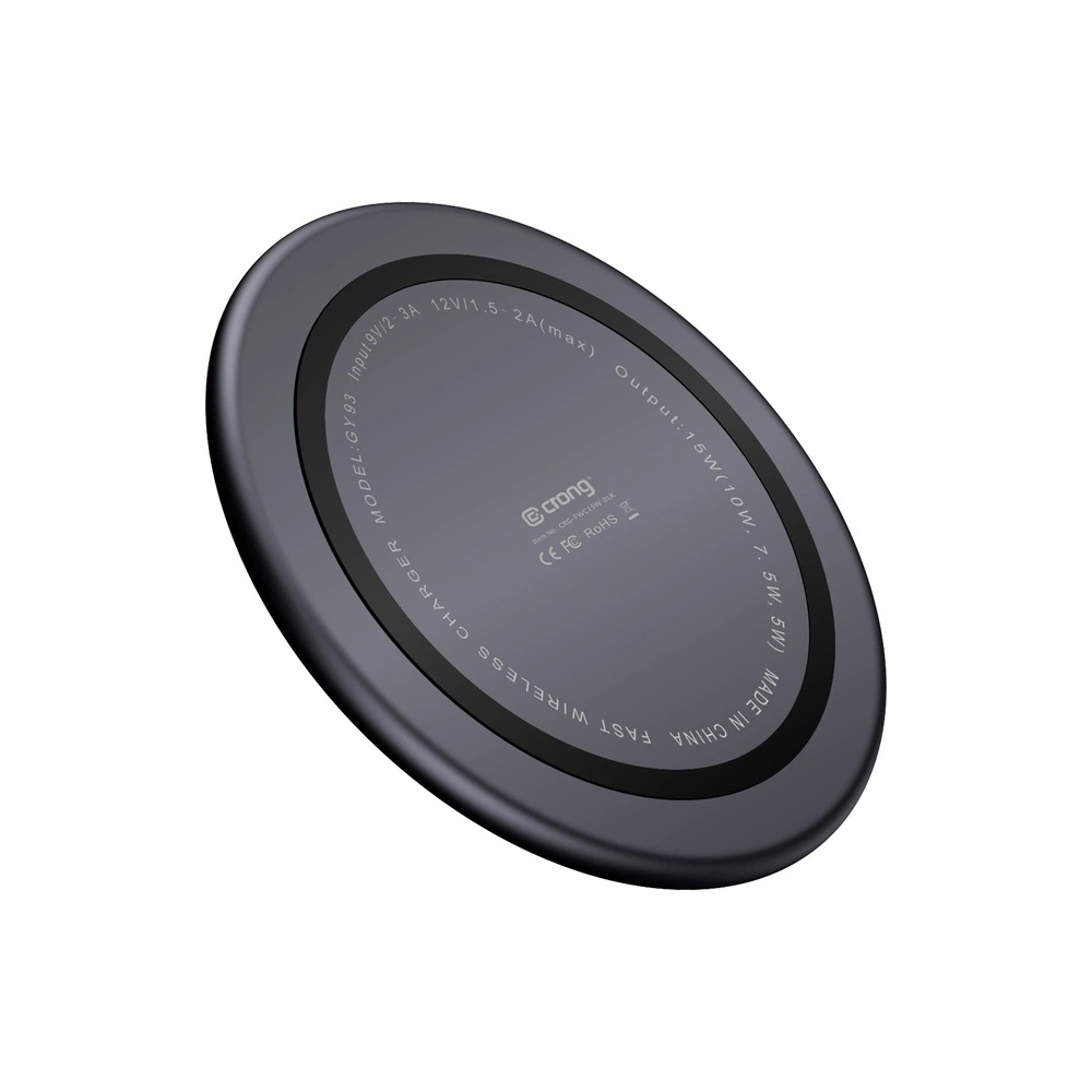 Hurtownia GSM - Kabelloses Ladegerät Crong PowerSpot Fast Wireless Charger Qi 15W USB-C (Shadow Black) - CRG364 - {ean13} - Hurt
